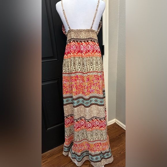 Anthropologie Revolve Boemo Boho Hippie Multi Pattern Maxi Sundress Size M - Picture 6 of 15